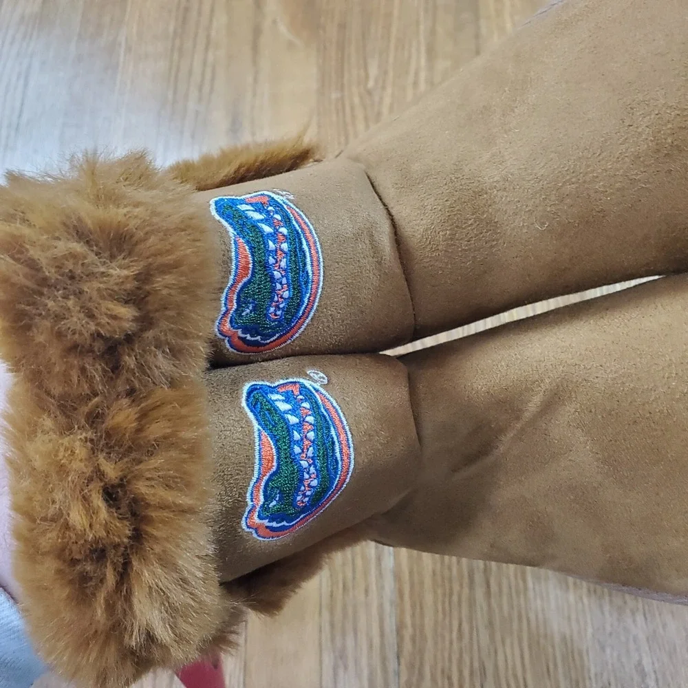 Foco NCAA Florida Gators Boots Womens Sz 6 Faux Fur NEW NWOB (TD1)